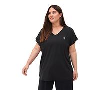 Zizzi Active by T-shirt pour femme avec col en V Taille 42-60 - Grande taille Vêtements pour femme, Noir , 48-50 grande taille