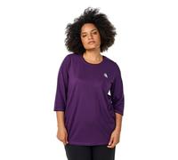 Zizzi Active T-shirt de sport pour femme Grandes tailles - T-shirt de sport - T-shirt d’entraînement avec manches 3/4 et col rond - Confortable, souple et extensible - Taille Plus 42-56, Violet, 48-50