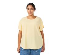 Zizzi Chemisier grandes tailles pour femme - Tunique à manches courtes avec col rond - Élégant vêtement grande taille pour l'été - Mode Curvy Femme Taille 45-56, Sunlight., 58-60 grande taille