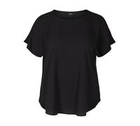 Zizzi Chemisier à manches courtes pour femme avec col rond, grandes tailles, tailles 42-56, Noir , 62-64 grande taille