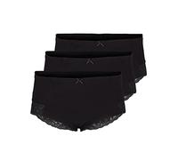Zizzi Devoted by Grandes tailles Lot de 3 culottes hipster Taille, Noir , 56