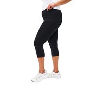 Zizzi Flash by Lot de 2 leggings 3/4 en coton pour femme Taille 42-60, Noir/noir, 48-50 grande taille