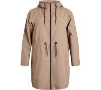 Zizzi Flash Parka Femme Grandes Tailles - Veste Déperlante - Veste de Mi-saison Femme Longue avec Capuche & Cordon de Serrage à la Taille - Mode Femme Grandes Tailles, fossile, 44-46 grande taille