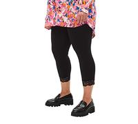 Zizzi Legging 3/4 pour femme - Dentelle et viscose, Noir , 50-52 grande taille