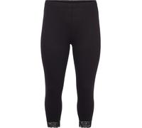 Zizzi Legging 3/4 pour femme - Dentelle et viscose, Noir , 50-52 grande taille