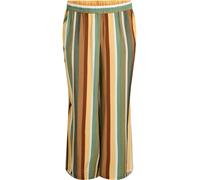 Zizzi Pantalon 'Efina' marron / jaune citron / vert / blanc, Taille 62-64