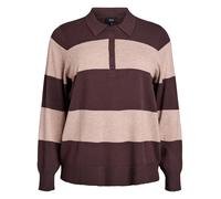 Zizzi Pull-over 'Caella' violet foncé / rose, Taille 5XL-6XL