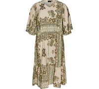 Zizzi Robe d’été 'Mestea' beige / crème / chocolat / olive, Taille 50-52