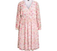 Zizzi Robe d’été 'Mkathy' ivoire / olive / saumon / magenta, Taille 62-64