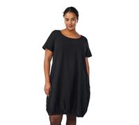 Zizzi Robe d'été pour femme - Grandes tailles - Robe ou tunique confortable pour l'été - 100 % coton - Robe ballon à manches courtes avec col rond et poches - Taille 42 à 60, noir 1, 58-60 grande