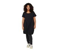 Zizzi Robe en coton à manches courtes pour femme Taille 42-56 - Noir - Large