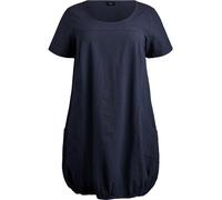 Zizzi Robe d'été pour femme - Grandes tailles - Robe ou tunique confortable pour l'été - 100 % coton - Robe ballon à manches courtes avec col rond et poches - Taille 42 à 60, Blazer bleu marine., 54
