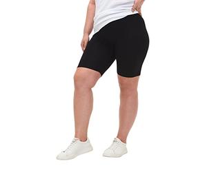 Zizzi Short de cyclisme uni en viscose pour femme - Grandes tailles, Noir , 58-60 grande taille