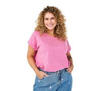 Zizzi T-shirt femme grandes tailles coton col rond taille 42-60, Raspberry Rose Mel., 48-50 grande taille