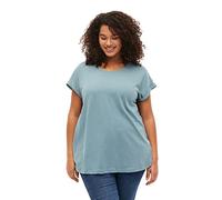 Zizzi T-shirt femme grandes tailles coton col rond taille gr, Bleu fumé, 48-50 grande taille