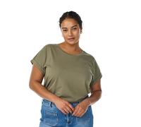 Zizzi T-shirt femme grandes tailles coton col rond taille gr, Vert olive, 44-46 grande taille