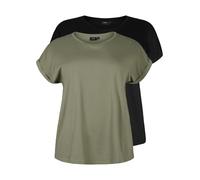 Zizzi T-shirt 'KATJA' olive / noir, Taille XXXL-4XL