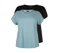 Zizzi T-shirt 'MKATJA' turquoise / noir, Taille 5XL-6XL