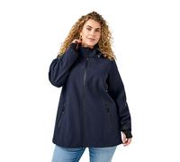 Zizzi Veste softshell à capuche courte pour femme - Grandes tailles, Bleu nuit, 48-50