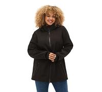 Zizzi Veste softshell à capuche courte pour femme - Grandes tailles, Noir , 58-60