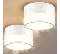 ZIZZLER 2 Spot Saillie Exterieur Salle de Bain IP44 Etanche, Plafonnier Spot Led Tube en Saillie Cylindre Couloir Entree, 12W Blanc Chaud Surface Mounted Luminaire Couloir Cuisine Ø10cm