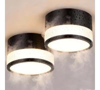 ZIZZLER 2 Spot Saillie Exterieur Salle de Bain IP44 Etanche, Plafonnier Spot Led Tube en Saillie Noir Cylindre Couloir Entree, 12W Blanc Chaud Surface Mounted Luminaire Couloir Cuisine Ø10cm