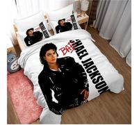 ZJBT03743 Parure de lit, Michael Jackson, chanteur idole, housse de couette et 2 taies d'oreiller, ensemble de literie 3 200X200CM