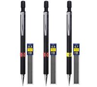 ZJCANGLIU 3 Pièces Criterium 0.7,Porte Mine,Porte Mine 0.7,Porte-mines,Criterium 0.3,Critérium 0.5,Criterium Dessin,pour Dessiner,Ecrire,Prendre des Notes(noir)