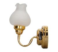 ZJchao 1:12 Scale Dollhouse Mini Wall Light LED Lampe de Forme Tulipe avec Une Base de Métal de Puissance de Batterie 3V pour Décoration Intérieure de Maison de Poupée