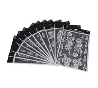 ZJchao 11 Feuilles de Pochoirs pour le Corps, en PVC Imperméable et Réutilisable, avec des Motifs Complexes pour la Peinture à L'aérographe, les Festivals et les Activités ludique