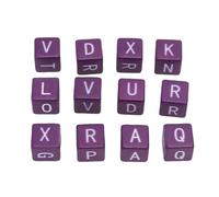 ZJchao 12 Pièces Ensemble de Dés de Lettre Ensemble de Dés de L'alphabet Jeu de de Mots Brouillés Jeu Stratégique Rapide Construction de Vocabulaire pour Le en Famille Voyage