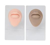 ZJchao 2pcs Silicone Lip Piercing Practice Modèle Traineur de Tatouage Réutilisable Simulator de Bouche Réaliste pour les Débutants avec Stand Exposant
