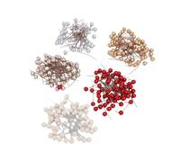 ZJchao 300 Pcs 10 Mm Baies Artificielles Baies de Houx Tiges de Baies Rouges pour Décorations d'arbre de Noël Décoration de Maison de Vacances avec des Couleurs Or Rouge Blanc Argent