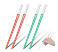ZJchao 4 Paires de Baguettes de Sabre LED S'allument 9 Couleurs Changeantes Réutilisables ABS Transparent avec Design Détachable pour Décoration de Fête Sushi Nouilles Hot Pot (2 paires)