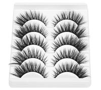 ZJchao 5 Paires de Faux Cils, Cils Professionnels Bouclés comme de Vrais, Denses et Superposés en 3D pour un Look, avec un Design Doux Fait à la Main, pour le Maquillage Quotidien sur (015)