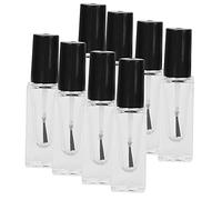 ZJchao 8 Pièces Bouteilles de Vernis à Ongles Rechargeables, Bouteilles de Vernis à Ongles Vides en Verre Transparent avec Brosse et Entonnoir pour le Mélange et les Voyages de Nail