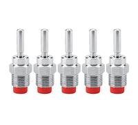 ZJchao Abreuvoir à Tétine en Acier Inoxydable pour Porc, 5 Pièces, Capuchon en Cuivre, Abreuvoir Automatique à Tétine de Porc, Capuchon Rouge, Longue Tige, pour Truies, Porcelets,