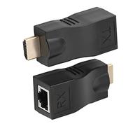 ZJchao Adaptateur HDMI vers Ethernet, 2x Rallonge de Câble Réseau HDMI 30 M vers RJ45 Convertisseur HDMI sur Ethernet avec Adaptateur D'extension HDMI sur CAT-5e CAT6 pour Décodeurs