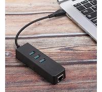 ZJchao Adaptateur USB vers Ethernet, Adaptateur Ethernet DM-HE27 RTL8153 Convertisseur USB 3.0 avec HUB 3 Ports .0 vers RJ45 sans Lecteur
