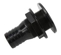 ZJchao Adaptation à la Coque, Connecteur de Coque Abs Abs Connecteur Accessoire 1-1/2 Pouces à la Ajustement Droit à Travers la Connexion du Tuyau de pour Les Bateaux Marines (Black)