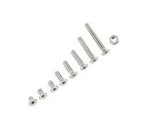 ZJchao Assortiment de Vis Métriques, Jeu de Vis et d'écrous 300 Pièces M2.5 A2 à Douille Hexagonale en Acier Inoxydable Boulon avec Assortiment d'écrous Hexagonaux (C : Tête plate)