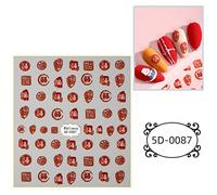 ZJchao Autocollant pour Ongles, Autocollant pour Nail Art Auto-adhésif à la Mode pour Ongles, Ongles des Pieds, Visages en Verre, avec une Finition Soignée, Sûr, Idéal pour les Fêtes, les (5D-0103)