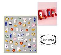 ZJchao Autocollant pour Ongles, Autocollant pour Nail Art Auto-adhésif à la Mode pour Ongles, Ongles des Pieds, Visages en Verre, avec une Finition Soignée, Sûr, Idéal pour les Fêtes, les (5D-0099)