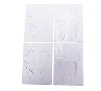 ZJchao Autocollants Temporaires Anime, 4 Feuilles de Décalcomanies Imperméables et Résistantes à la Transpiration avec un Design Réaliste, pour Cosplay, Festival de Musique, Concert de (WS LS 031 034)