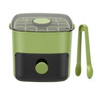 ZJchao Bac à Glaçons à 48 Grilles avec Couvercle et Pince, Machine à Glaçons Portable à Dégagement Facile avec Bouton Poussoir pour Congélateur Camping Pique-nique (GREEN)