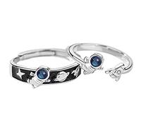 ZJchao Bague de Couple, Ouverture Réglable, Conception de Forme, Matériau en Cuivre, Unisexe