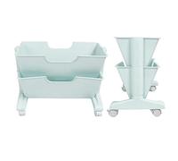 ZJchao Bibliothèque de Bureau Mobile, Petite Bibliothèque avec 4 Roues Universelles et Conception Inclinable, Organisateur de Rangement Compact pour Livres, CD, Magazines, Facile à (Blue)