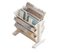 ZJchao Bibliothèque de Bureau Mobile, Petite Bibliothèque avec 4 Roues Universelles et Conception Inclinable, Organisateur de Rangement Compact pour Livres, CD, Magazines, Facile à (White)