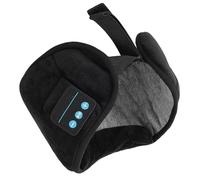 ZJchao Bluetooth Music Sleep Eye Cover 360 Light Blocking Masque pour les Yeux en Coton Confortable pour la Sieste de Voyage et la Relaxation Noir
