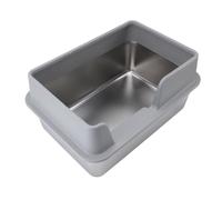 ZJchao Boîte à Litière en Acier Inoxydable Haut de Face Haut de Gamme Ouverte Grande avec des Chatons Scoop Lapins Gu Cobaye Bac à Litière en Métal 19,6 Pouces L X 13,7 Pouces W X 9,8 (Gray)